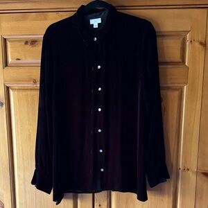 J. Jill Women's Black Velvet Blouse